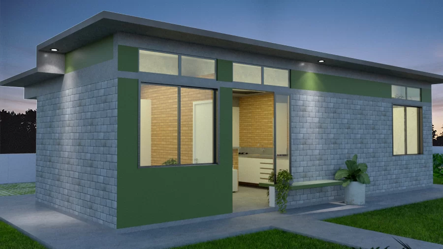 De estética minimalista e crua, a casa é uma opção barata e prática para morar!