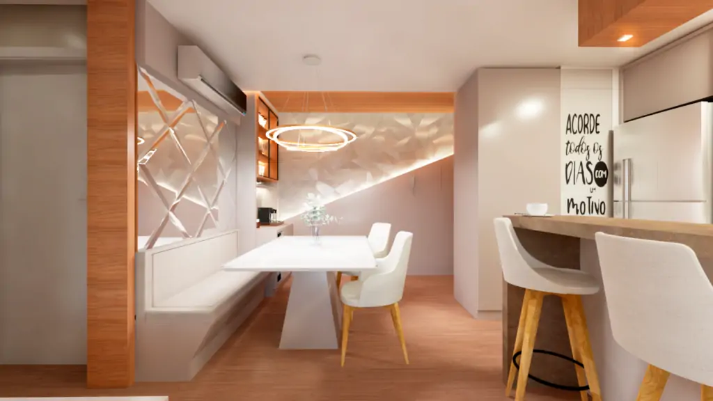 Hall de entrada demarcado com a cristaleira!