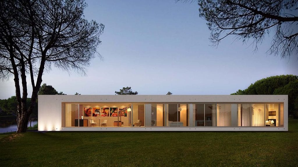 Casa minimalista com linhas retas