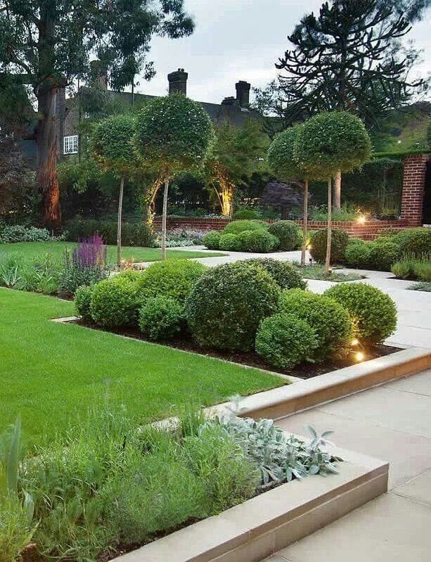Jardim contemporâneo em área externa