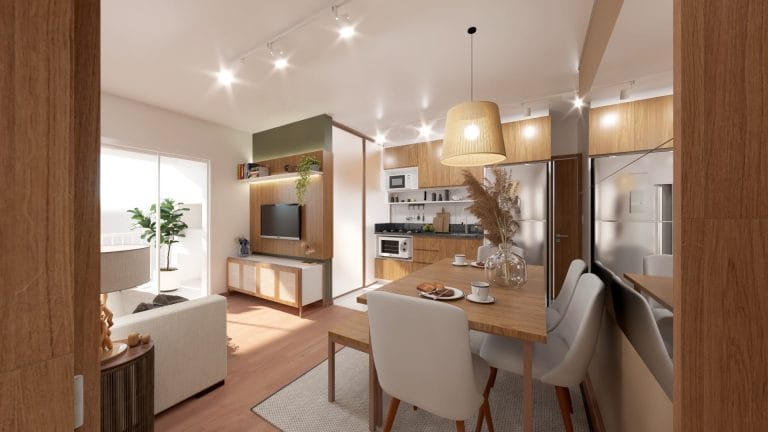Projeto de interiores de apartamento feito sob medida